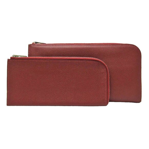 HERMES Red Leather Wallet - Picture 1 of 8
